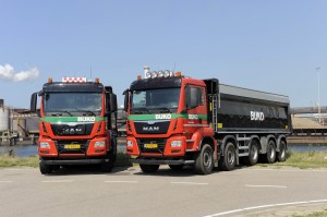 BEVERWIJK - M.A.N. trucks, kiepwagens van Buko Transport type TGS
