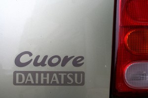 Daihatsu Cuore signing rear