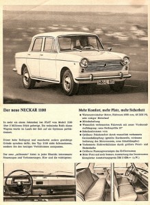 Fiat 1100 NSU Neckar advertising