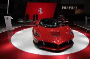 File picture shows the new LaFerrari hybrid car on the Ferrari stand during the first media day of the 83rd Geneva Car Show